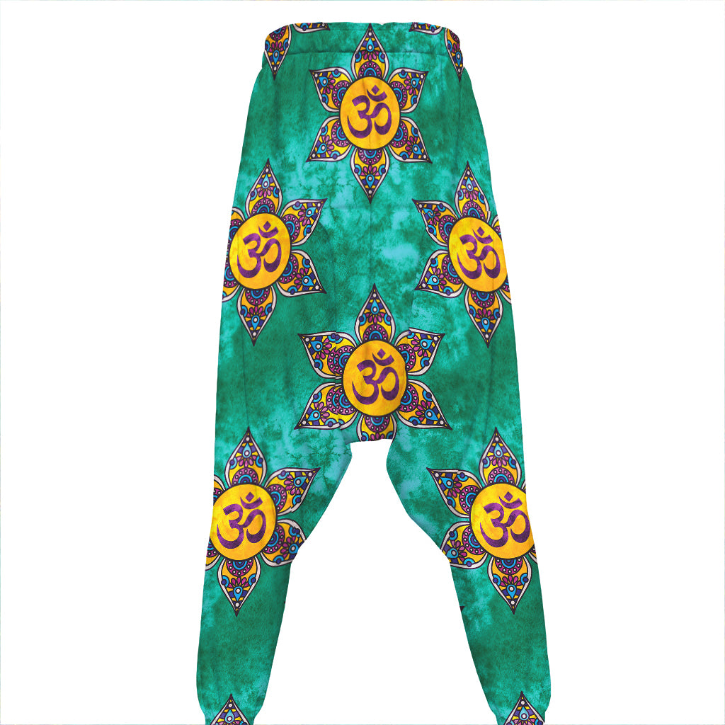 Boho Om Sign Pattern Print Hammer Pants