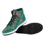 Boho Om Sign Pattern Print High Top Leather Sneakers