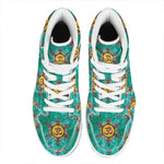 Boho Om Sign Pattern Print High Top Leather Sneakers