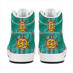 Boho Om Sign Pattern Print High Top Leather Sneakers