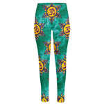 Boho Om Sign Pattern Print High-Waisted Pocket Leggings