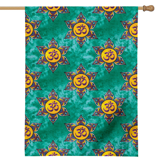 Boho Om Sign Pattern Print House Flag
