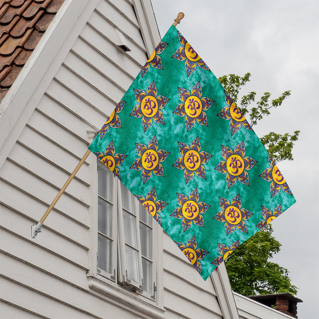Boho Om Sign Pattern Print House Flag