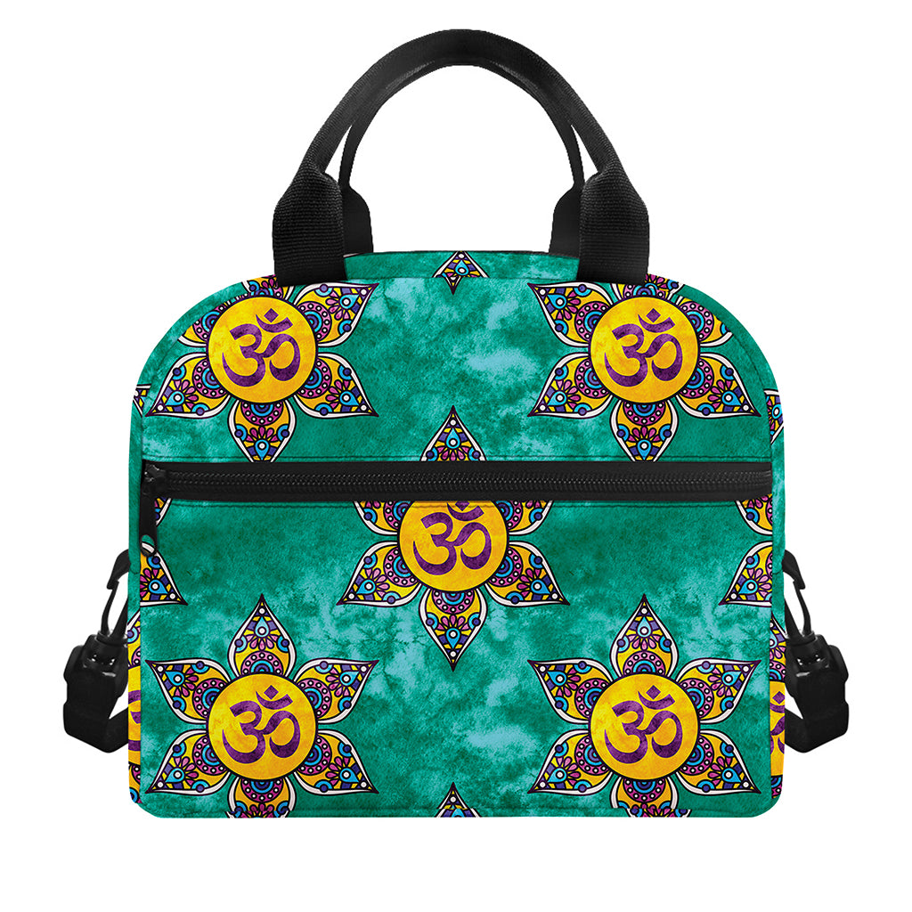 Boho Om Sign Pattern Print Insulated Lunch Bag