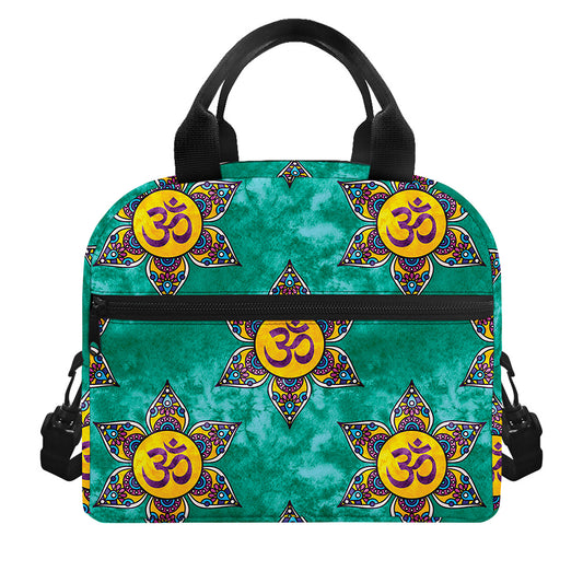 Boho Om Sign Pattern Print Insulated Lunch Bag