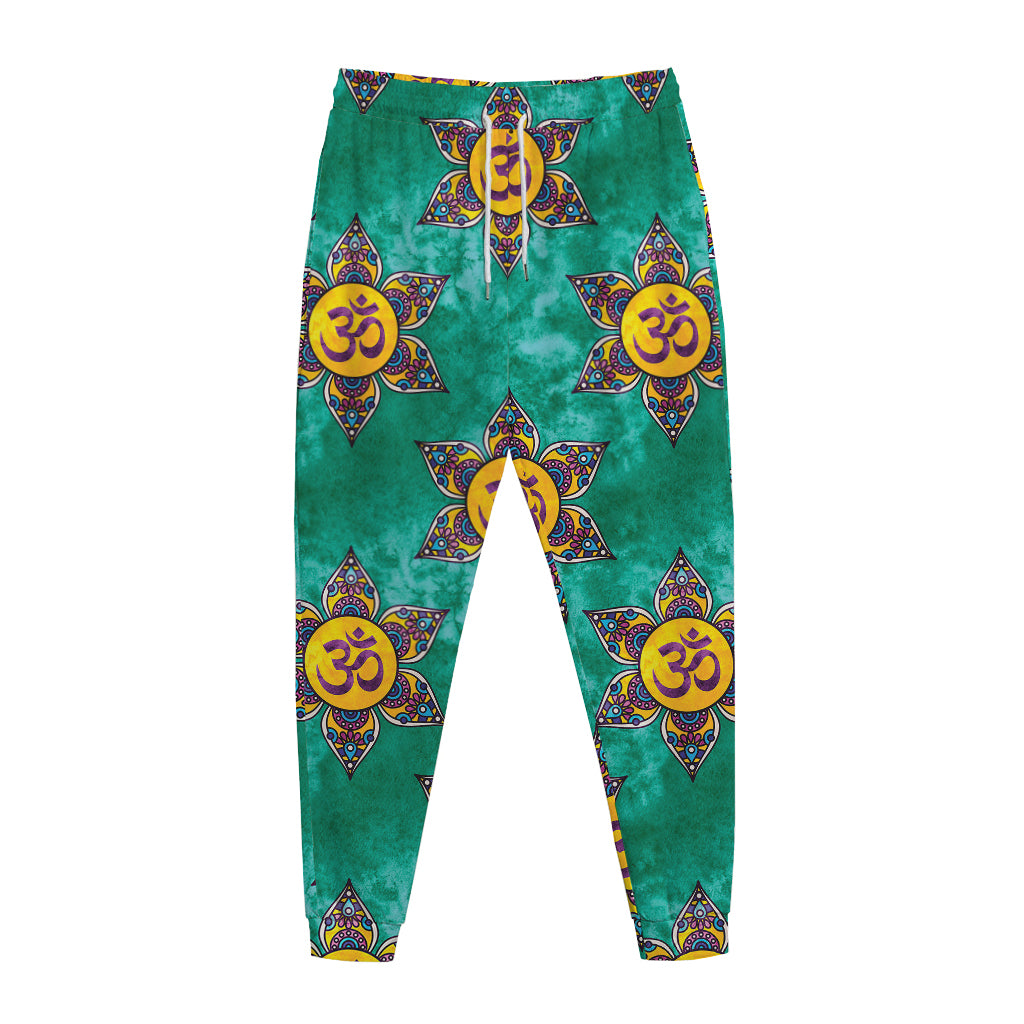 Boho Om Sign Pattern Print Jogger Pants