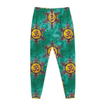 Boho Om Sign Pattern Print Jogger Pants