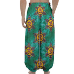 Boho Om Sign Pattern Print Lantern Pants