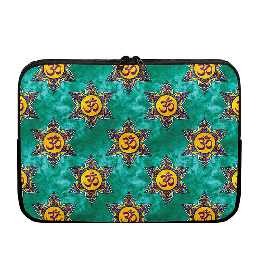 Boho Om Sign Pattern Print Laptop Sleeve