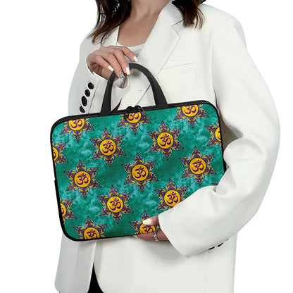 Boho Om Sign Pattern Print Laptop Sleeve With Handle