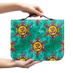 Boho Om Sign Pattern Print Leather Bible Cover