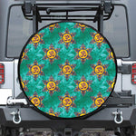 Boho Om Sign Pattern Print Leather Spare Tire Cover