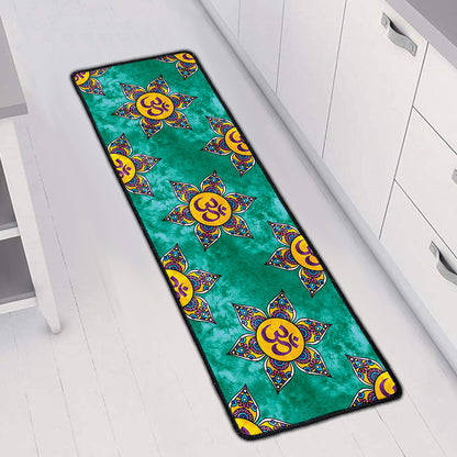 Boho Om Sign Pattern Print Long Kitchen Mat