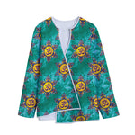 Boho Om Sign Pattern Print Long Sleeve Short Coat