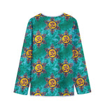Boho Om Sign Pattern Print Long Sleeve Short Coat