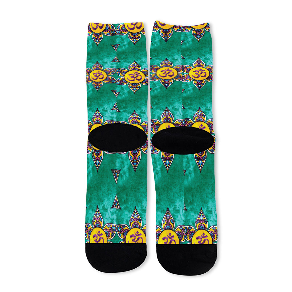 Boho Om Sign Pattern Print Long Socks