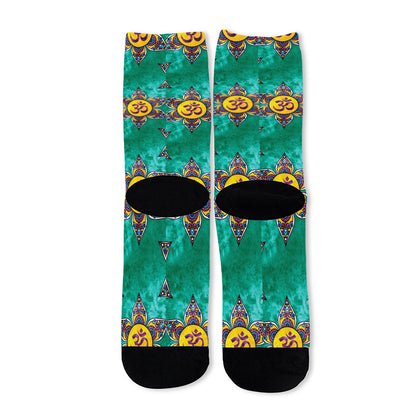 Boho Om Sign Pattern Print Long Socks