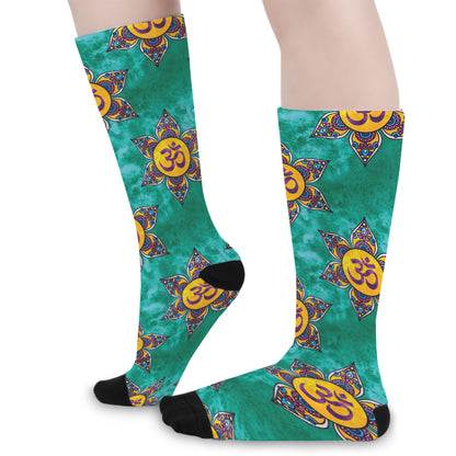 Boho Om Sign Pattern Print Long Socks