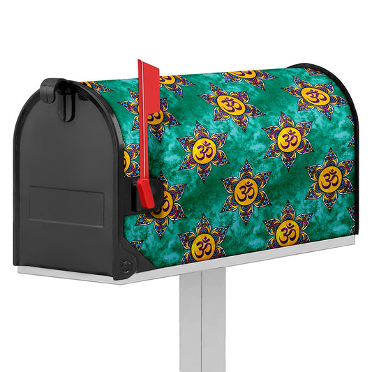 Boho Om Sign Pattern Print Mailbox Cover