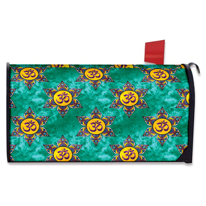 Boho Om Sign Pattern Print Mailbox Cover