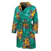 Boho Om Sign Pattern Print Men's Bathrobe