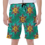Boho Om Sign Pattern Print Men's Beach Shorts