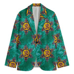 Boho Om Sign Pattern Print Men's Blazer