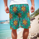 Boho Om Sign Pattern Print Men's Cargo Shorts