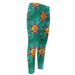 Boho Om Sign Pattern Print Men's Compression Pants