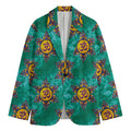 Boho Om Sign Pattern Print Men's Cotton Blazer