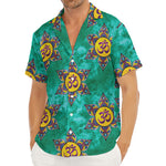 Boho Om Sign Pattern Print Men's Deep V-Neck Shirt