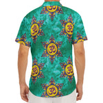 Boho Om Sign Pattern Print Men's Deep V-Neck Shirt