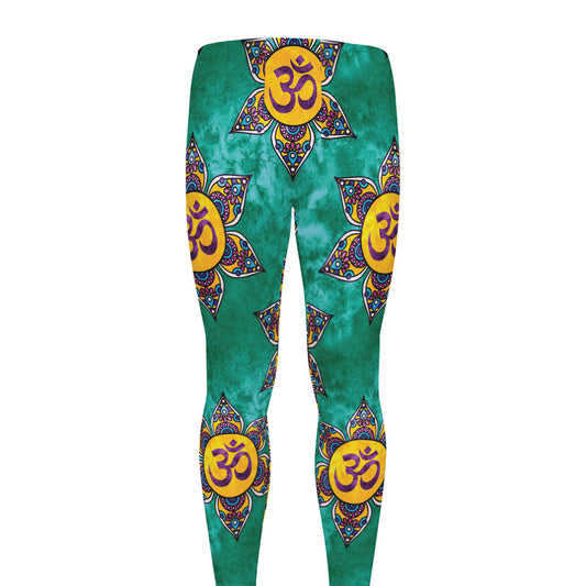 Boho Om Sign Pattern Print Men's leggings