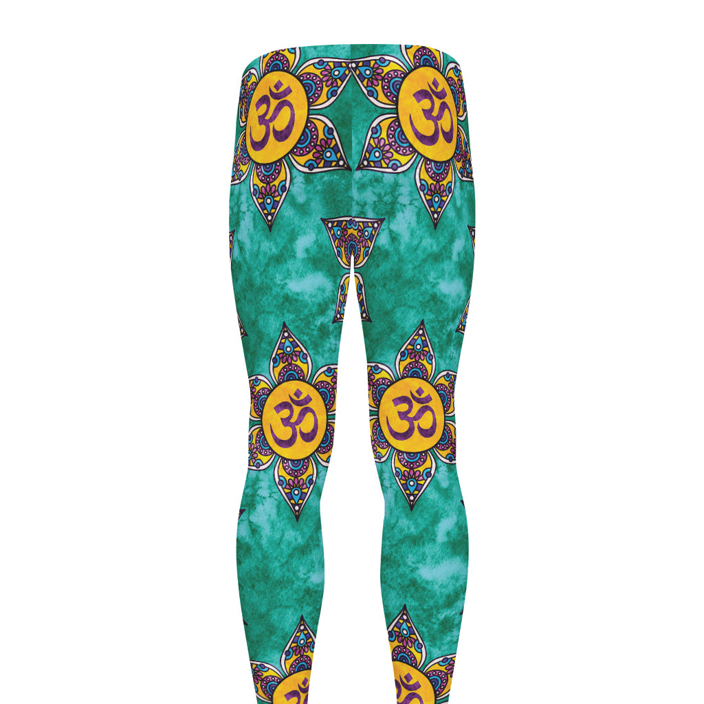 Boho Om Sign Pattern Print Men's leggings