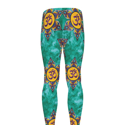 Boho Om Sign Pattern Print Men's leggings