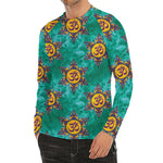 Boho Om Sign Pattern Print Men's Long Sleeve Rash Guard