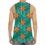 Boho Om Sign Pattern Print Men's Muscle Tank Top