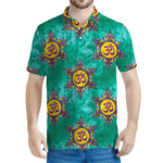 Boho Om Sign Pattern Print Men's Polo Shirt