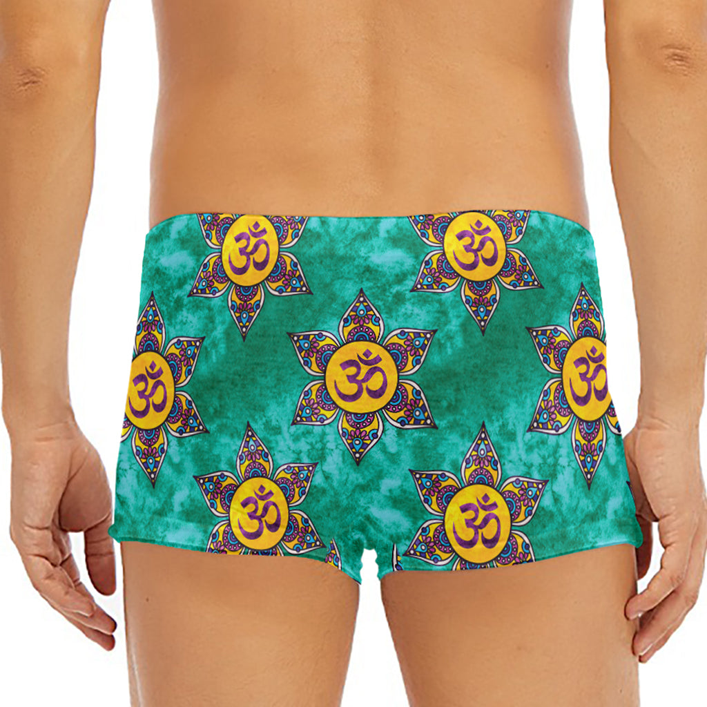 Boho Om Sign Pattern Print Men's Short Boxer Briefs