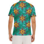 Boho Om Sign Pattern Print Men's Short Sleeve Rash Guard
