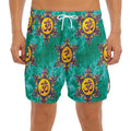 Boho Om Sign Pattern Print Men's Split Running Shorts