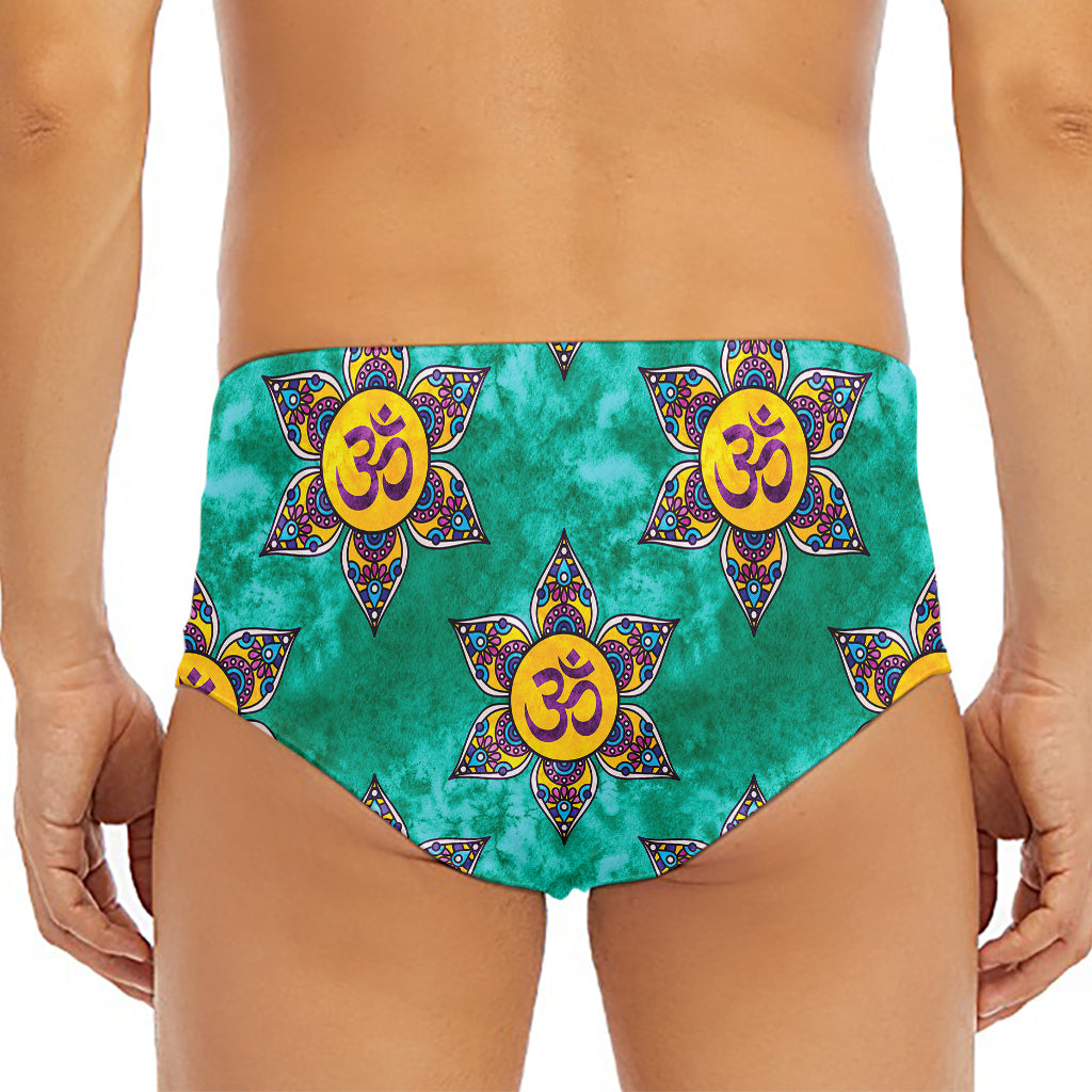 Boho Om Sign Pattern Print Men's Triangle Swim Briefs