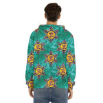 Boho Om Sign Pattern Print Men's Velvet Pullover Hoodie