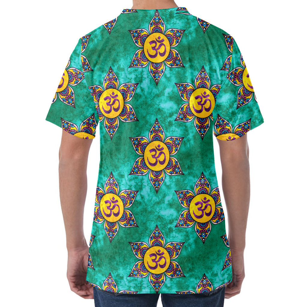 Boho Om Sign Pattern Print Men's Velvet T-Shirt