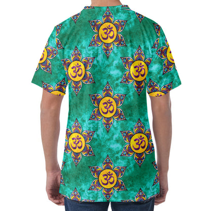 Boho Om Sign Pattern Print Men's Velvet T-Shirt
