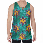 Boho Om Sign Pattern Print Men's Velvet Tank Top