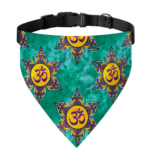 Boho Om Sign Pattern Print Over The Collar Dog Bandana