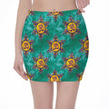 Boho Om Sign Pattern Print Pencil Mini Skirt