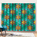 Boho Om Sign Pattern Print Pencil Pleat Curtains