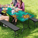 Boho Om Sign Pattern Print Picnic Table Cover